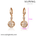 93559 Hot sale beautiful women jewelry star shaped gemstone paved drop earrings 18k gold color